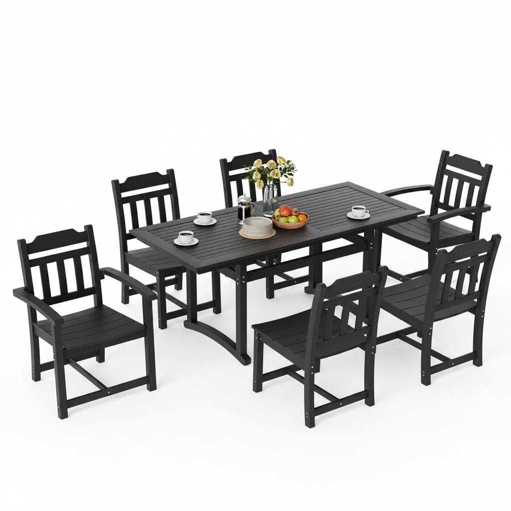 7-Piece Patio Dining Set with Rectangle Table and Chairs - Image 2